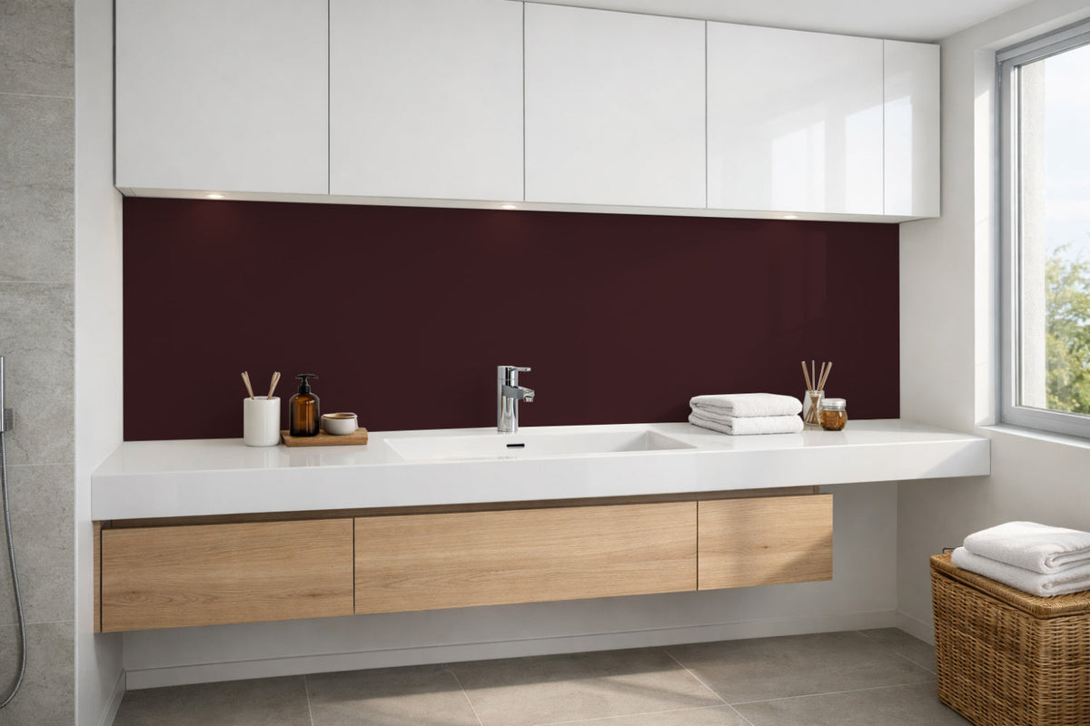 Waschbeckenrückwand Einfarbig RAL 3007 Schwarzrot