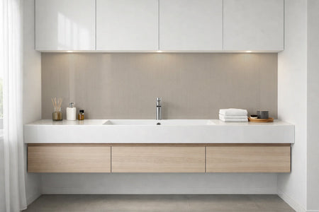 Waschbeckenrückwand Holzoptik