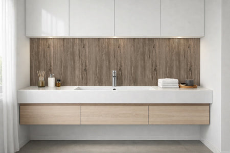 Waschbeckenrückwand Holzoptik