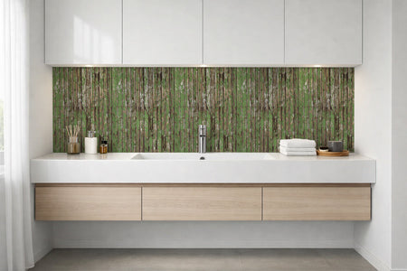 Waschbeckenrückwand Holzoptik