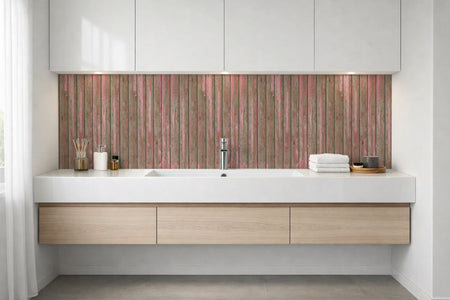 Waschbeckenrückwand Holzoptik