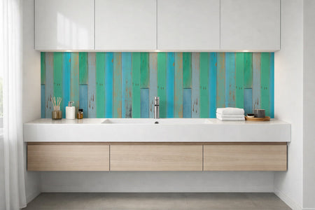 Waschbeckenrückwand Holzoptik
