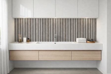 Waschbeckenrückwand Holzoptik