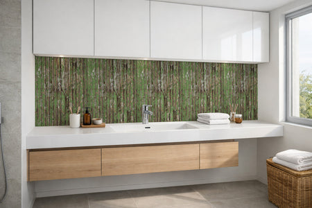 Waschbeckenrückwand Holzoptik