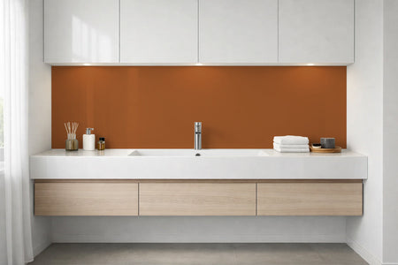 Waschbeckenrückwand Einfarbig RAL 8023 Orangbraun